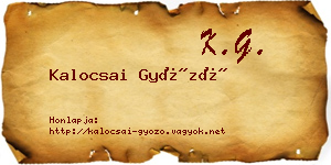 Kalocsai Győző névjegykártya